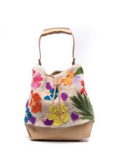 Numero 10 floral-knit leather bucket bag