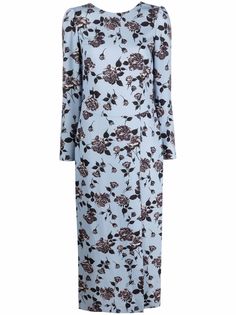 RED Valentino платье миди с цветочным принтом