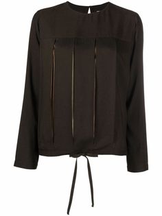 Alysi slit-panel drawstring-hem blouse