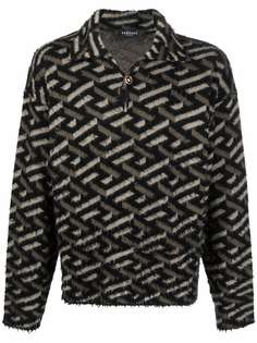 Versace Collection geometric print knitted jacket