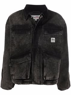 Stussy chest logo-patch jacket