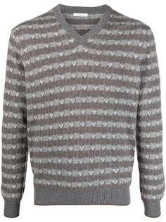 Malo intarsia-knit V-neck jumper