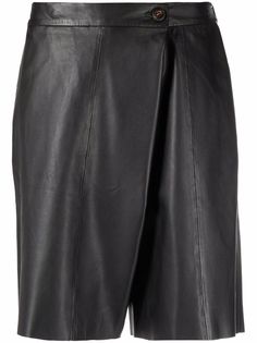 Alysi wrap-fastening leather shorts