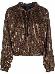 Pinko spotted-print lurex hoodie