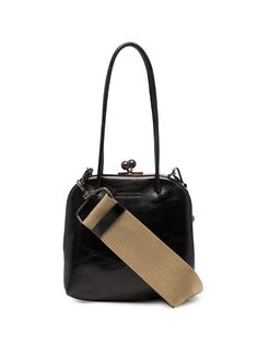 Uma Wang snap-top leather clutch bag
