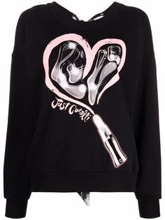 Just Cavalli logo-print tie-fastened sweater