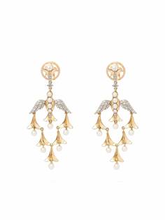Annoushka серьги x Temperley London Lovebirds из желтого золота с жемчугом и бриллиантами