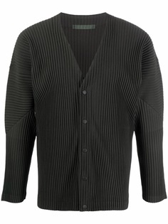 Homme Plissé Issey Miyake плиссированный кардиган с V-образным вырезом