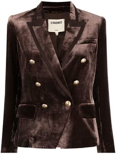 LAgence double-breasted velvet blazer