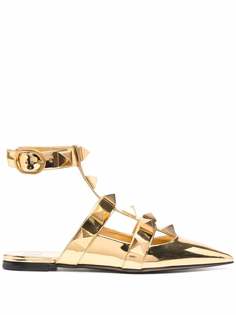 Valentino Garavani Roman Stud pointed-toe ballerina shoes