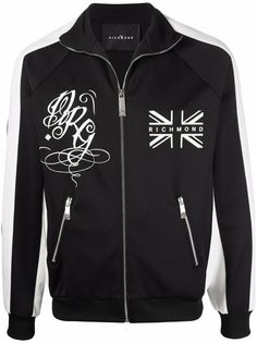 John Richmond logo flag zip-up sweatshirt