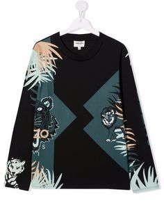 Kenzo Kids tiger-print longsleeved top