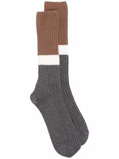 Eleventy носки в рубчик в стиле колор-блок