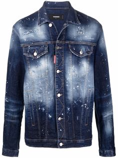 Dsquared2 джинсовая куртка с эффектом разбрызганной краски