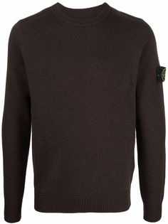Stone Island толстовка с круглым вырезом и нашивкой-логотипом