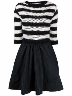 RED Valentino трикотажное платье в полоску