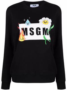 MSGM толстовка с цветочным принтом и логотипом