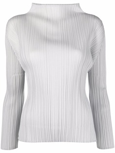 Pleats Please Issey Miyake топ с высоким воротником и плиссировкой