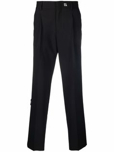 MSGM прямые брюки с нашивкой-логотипом