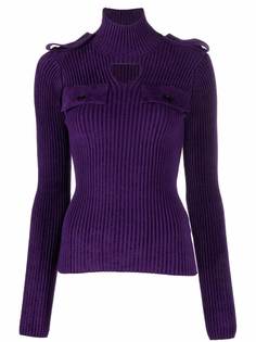 Bottega Veneta топ в рубчик с вырезом