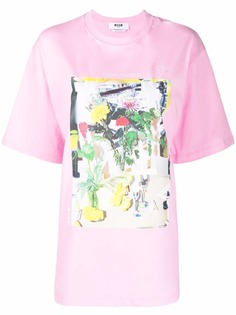 MSGM футболка с фотопринтом
