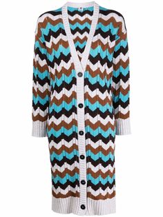 M Missoni длинный кардиган с узором зигзаг