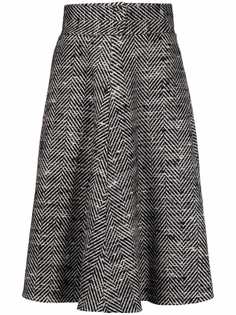 RED Valentino расклешенная юбка с узором шеврон