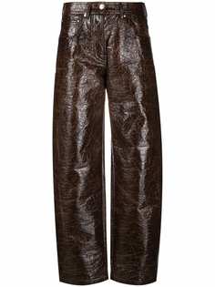 MSGM широкие брюки из искусственной кожи