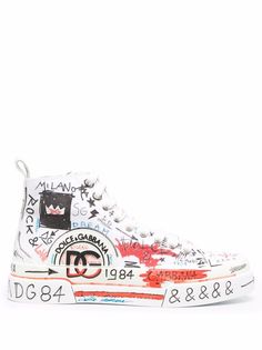 Dolce & Gabbana кеды Portofino Light с принтом граффити