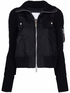 sacai куртка с вязаными вставками