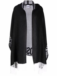 Moschino шарф с капюшоном и логотипом