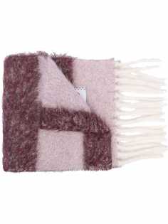 Marni полосатый шарф с бахромой