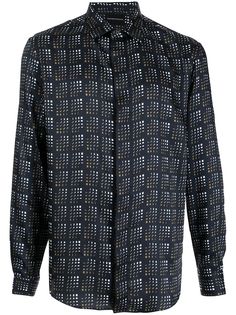Emporio Armani клетчатая рубашка с длинными рукавами