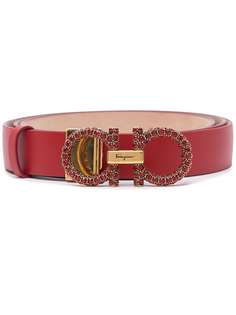 Salvatore Ferragamo ремень Gancini с кристаллами