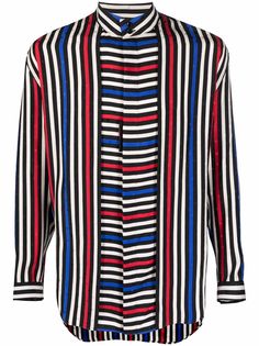 Saint Laurent шелковая рубашка в полоску