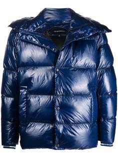 Emporio Armani пуховик с капюшоном и логотипом