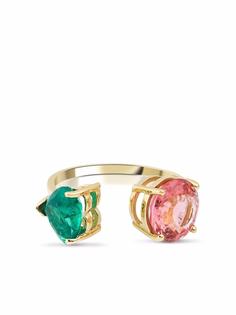 Gfg Jewellery кольцо Artisia из желтого золота с изумрудом и турмалином
