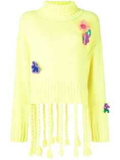 Mira Mikati свитер с высоким воротником и цветочной аппликацией