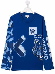 Kenzo Kids топ с графичным принтом Tiger