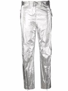 Helmut Lang брюки Astro Foil с поясом