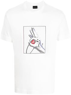 Emporio Armani футболка с принтом Emoji Freedom