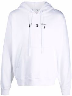 Off-White худи с кулиской и логотипом