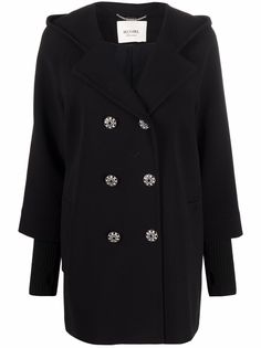 Blugirl двубортное пальто с капюшоном