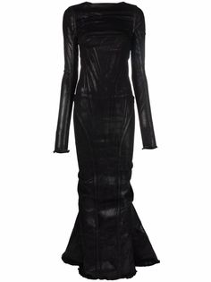 Rick Owens вечернее платье с жатым эффектом