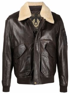 Belstaff кожаная куртка со вставками из овчины