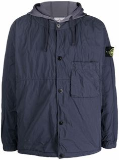 Stone Island куртка с капюшоном и нашивкой-логотипом