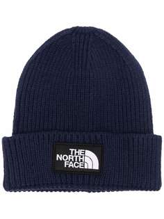 The North Face шапка бини в рубчик с нашивкой-логотипом