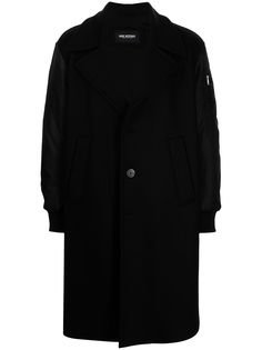 Neil Barrett однобортное пальто с контрастными рукавами