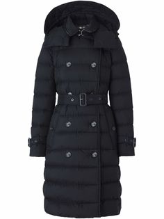 Burberry пуховик со съемным капюшоном