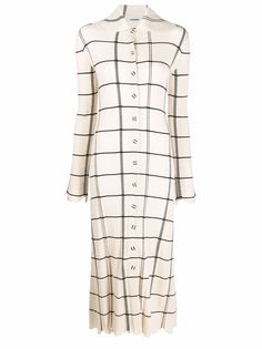 Jil Sander длинный кардиган в клетку
